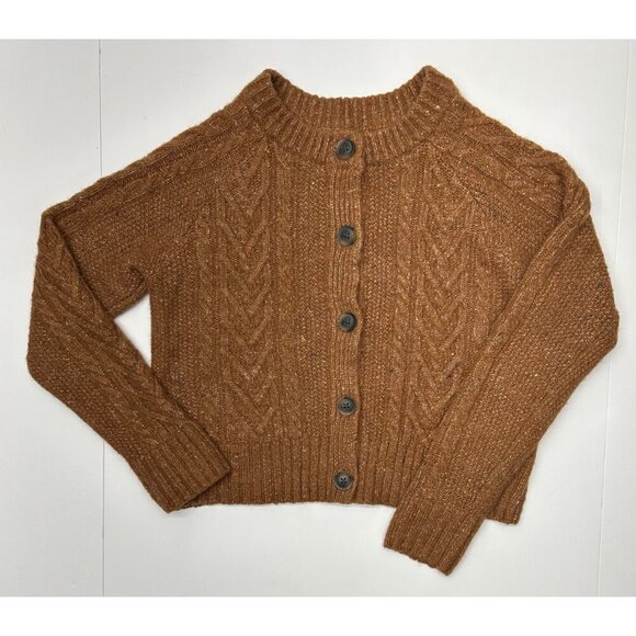 Old Navy Sweaters - Old Navy Womens S Tall Cable Knit Button-Up Cardigan Sweater In Brown